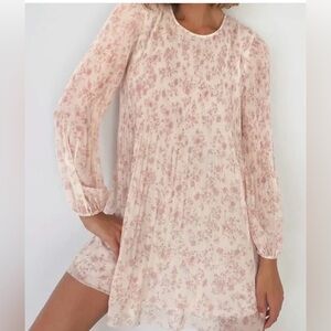 Wilfred Pink Floral Mini Dress